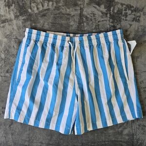 Trunks Blue and White Striped Men's Swim Shorts Size XL New NWT